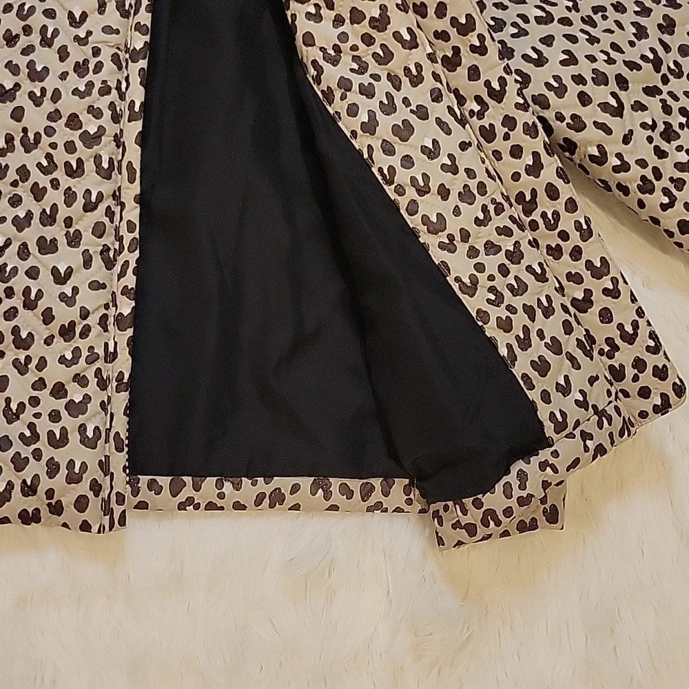 Gymboree Tan and Black Leopard Lightweight Jacket Girls Size M 7/8